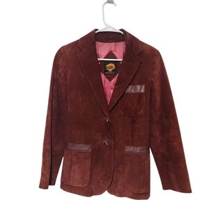 Vintage Leather Jacket Chocolate Brown Office Size 8